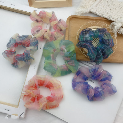 Spring and Summer Ins French Color Organza Hair Ring Fairy Temperamental Large Intestine Ring Headband Hair Accessories Female Factory Wholesale