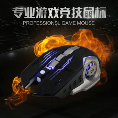 New X1 Luminous Game Mouse Heavy Iron Bottom USB Wired E-Sports Mouse Internet Bar Computer Mouse Wholesale