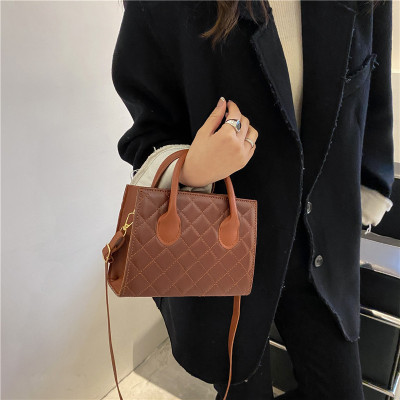 High-Grade Rhombus Crossbody Bag Women's 2021 New Textured Shoulder Handbag Instagram Mesh Red Ocean Style Tote Bag