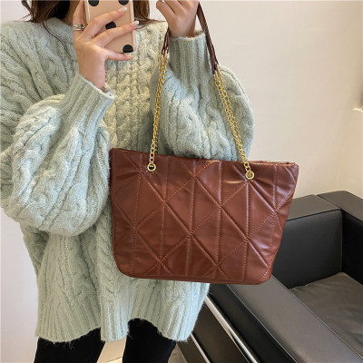 French Niche Small Bag High-Grade Rhombus Chain Bag Underarm Bag Shoulder Fashion Women's Bag Winter 2021 New