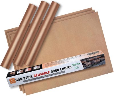 Food grade non-stick high temperature resistant copper color PTFE coated oven baking paper liner, oven baking sheet