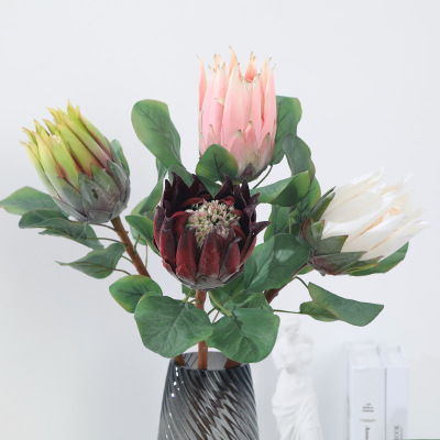 Artificial Flower Large Protea Cynaroides Road Lead Decoration Shooting Wedding Home Decoration Plant Flower Fake Flower Wholesale