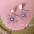 Creative Handicraft Children's Fun Acrylic Transparent Ins Ice Cream Small Flower Love 925 Silver Stud Earrings Ear Clip