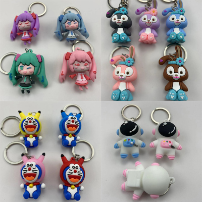 Cartoon Zhiyin Girl Spaceman Pokonyan StellaLou Keychain PVC Flexible Glue Cars and Bags Keychain