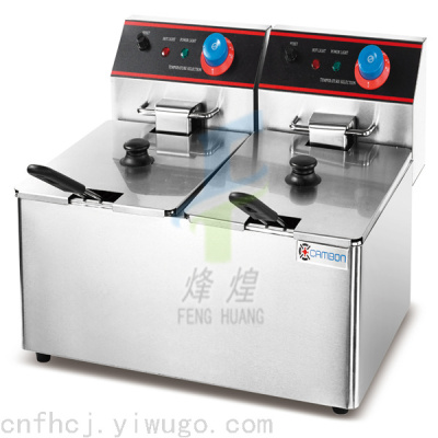 8 L Electrical Twin-Tank Frying Oven Fryer Stall Electric Frying Machine Large Capacity French Fries Fryer