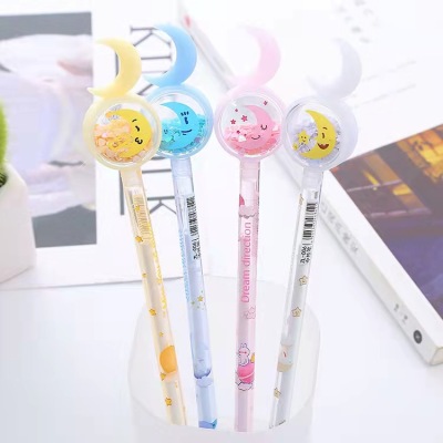 Moon Ins Japanese Cute Gel Pen Student Girl Heart Sequins Good-looking Ball Pen Japan and South Korea Stationery Pens for Writing Letters