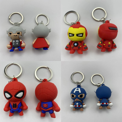 Marvel Avengers Thor Spider-Man Keychain Cute Superhero Students' School Bag Pendant Keychain