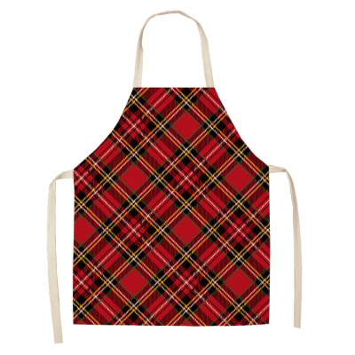 Fashion New Apron Striped Geometric Pattern Household Apron Stain-Resistant Christmas Multi-Purpose Sleeveless Apron Factory Wholesale