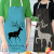 Amazon Apron Foreign Trade Christmas Elk Series Kitchen Household Apron Support Drawing Cotton and Linen Apron