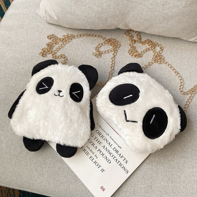Wholesale Plush Panda Bag for Women 2020 Winter New Cute Girl One-Shoulder Messenger Bag Personality Chain Small Bag