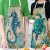 Creative Apron Cotton and Linen Creative Christmas Kitchen Household Oil-Proof Apron Marine Life Drawing Apron