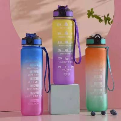 Sports Fashion Tritan Sports Cup Leak-Proof Portable Straw Summer Large Capacity Men's and Women's Fitness Plastic Cup