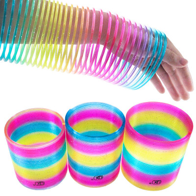 Extra Large Rainbow Spring 10X10.5cm Magic Spring Coil Independent Mesh Jenga Pressure Reduction Toy
