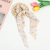 2021 Super Fairy New Fabric Ribbon Fresh Floral Pleated Print Girl Ponytail Bun Large Intestine Hair Ring