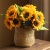 9-Head Sunflower Artificial Bouquet Fake Flower Bridal Bouquet Dance Props High-End Living Room Dining Table Floriculture Decorative Ornaments