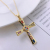 European and American Hot Diamond-Embedded Christian Necklace Cross Pendant Fashion Ornament Clavicle Chain Cross-Border E-Commerce Supply H