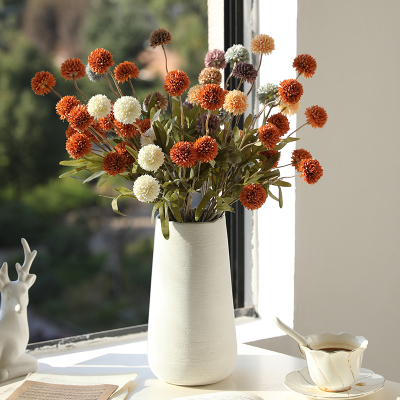 5-Head Dandelion Simulated Pincushion Xiaoqing New Bottle Living Room Dining Table Floor-Standing Decorations Dried Flower and Fake Flower Flower Arrangement Ornaments