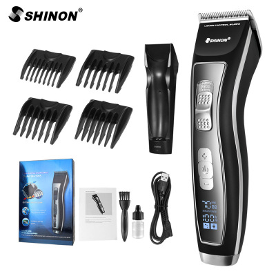 LCD Digital Display Electric Hair Clipper Professional Hair Salon with Fixed Charger Rechargeable Hair Scissors High-End Gift Box Shinon1965
