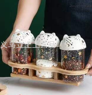 Gao Bo Decorated Home Household Daily Crafts Kitchen Cereals Sub-Packaging Glass Jar Coffee Glass Jar