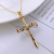 European and American Hot Diamond-Embedded Christian Necklace Cross Pendant Fashion Ornament Clavicle Chain Cross-Border E-Commerce Supply H