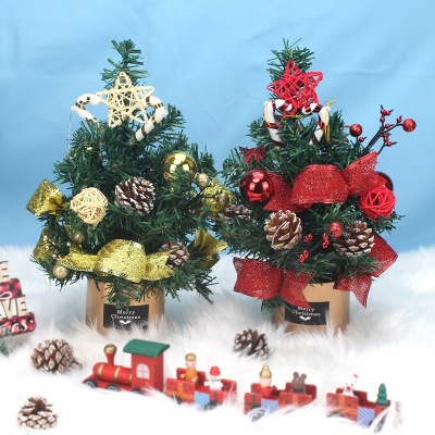 Mini Christmas Tree 30cm Desktop Simulation Plant Office Desk Surface Panel Decoration Christmas Decorations Cross-Border Wholesale