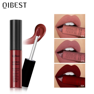 Qibest 34 Color Matte No Stain on Cup Non-Fading Lip Gloss Matte Liquid Lipstick Makeup