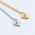 Heart-Shaped Hollow Double Love Women's Stainless Steel Necklace Simple Sweet Ornament Clavicle Chain