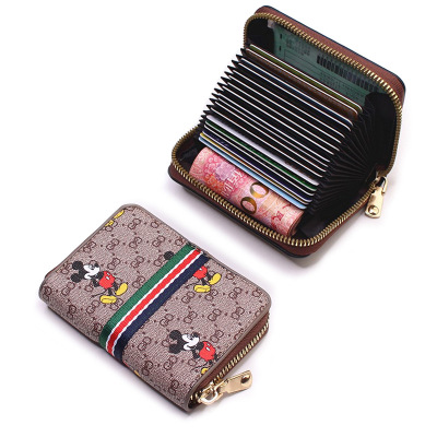 Large Capacity Zipper Card Holder Female Driving License Leather Card Holder Men Women Short Card Clamp Mini Coin Purse Cross-Border Foreign Trade