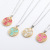 New TikTok Colorful Oil Necklace Stainless Steel Necklace Moon Flower Butterfly Multiple Necklace Cross-Border Direct Supply Necklace