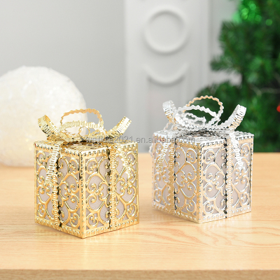 Christmas Hot-Selling Wrought Iron Gift Box Led Lights Chris