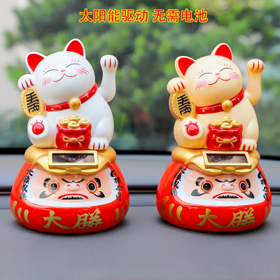 Open Shop Fortune Cat Ceramic White Waving Fortune Cat Decoration Shop Opening Home Gifts