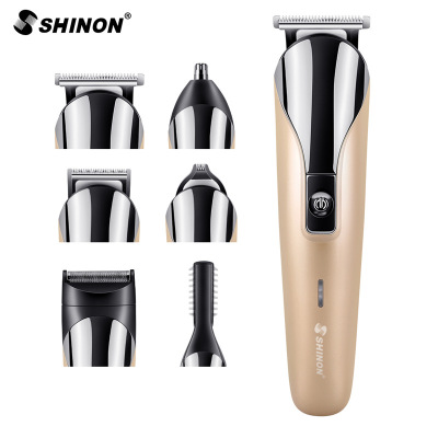 Factory Direct Sales Multifunctional 6-in-1 Electric Hair Clipper Household Barber Scissors Suit Nikai1711 Gold