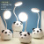 USB Fan Desk Lamp Eye Protection Student Dormitory Learning Writing Reading Bedside Lamp USB Rechargeable Cute Panda Pen