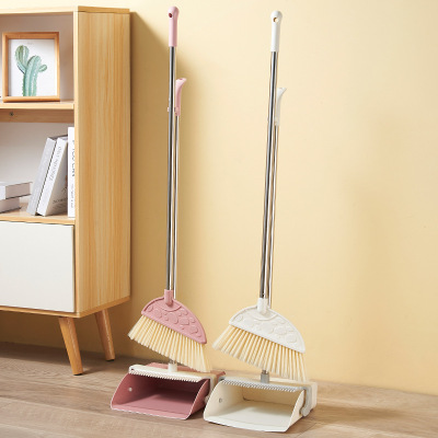 Household Broom Dustpan Two-Piece Set Soft Fur Broom Broom Set Sets of Creative Vertical Storage Cleaning Equipment