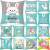 Easter Peach Skin Fabric Pillow Cover Lake Blue Series Rabbit Egg Printing Cushion Cover Amazon Hot Home