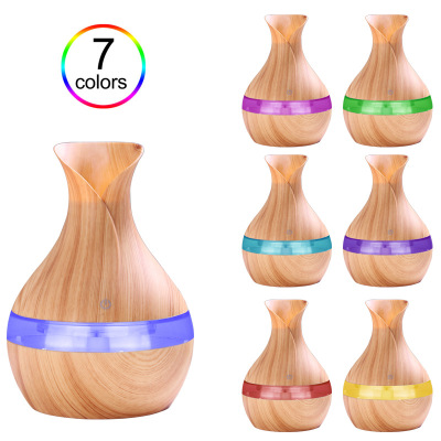 USB Colorful Vase Humidifier 5V Aroma Diffuser Household Large Capacity Wood Grain Humidifier