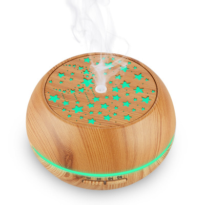 Ultrasonic 400ml Wood Grain Colorful Humidifier Home Office Bedroom Essential Oil Aroma Diffuser