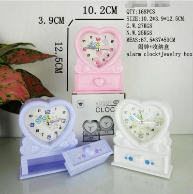Home Daily Necessities Creative Bedside-Use Mini Alarm Clock Student Cute Alarm Clock Jewelry Box Love Clock Wholesale