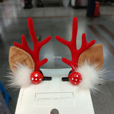 2022 New Elk Mink Barrettes Children Christmas Headdress Sell Cutie Cute Small Mushroom Red Barrettes