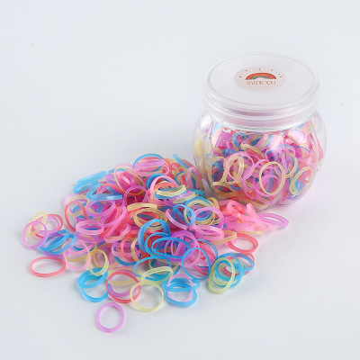 Korean Style Pumpkin Bottle Small Rubber Band Cartoon Children's Hair Friendly String Hair Band Color High Elastic Disposable Rubber Band