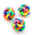 Pet Toy Colorful Woven Bell Toy Ball Pet Bell Ball Medium 7. 5cm Sound Dog Toy Ball Toy Ball