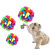 Pet Toy Colorful Woven Bell Toy Ball Pet Bell Ball Medium 7. 5cm Sound Dog Toy Ball Toy Ball