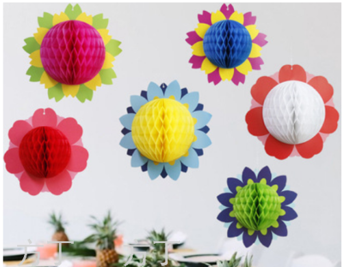 summer theme party decoration flower honeycomb ball hawaiian summer party decoration honeycomb ornaments