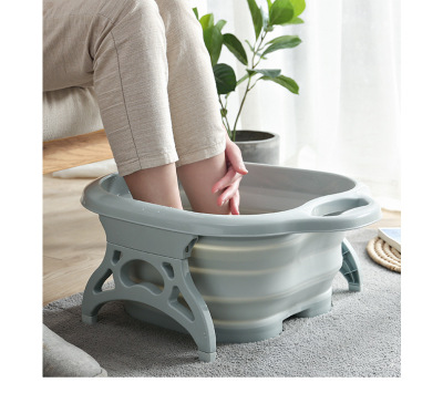 Multifunctional Household Folding Foot Bath Barrel Portable Roller Massage Foot Tub Plastic Adult Feet-Washing Basin