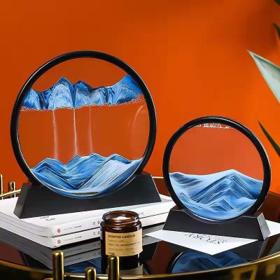 Creative Hourglass Decoration Liquid Decompression Quicksand Painting Office Desk Surface Panel Living Room Bedside Table Decorations Birthday Gift