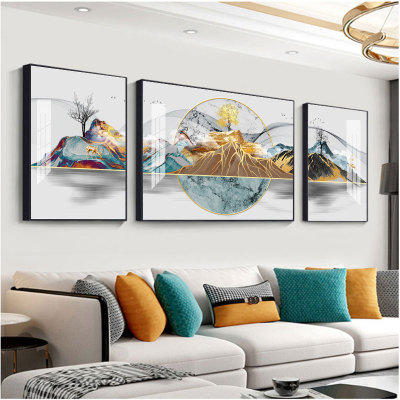 Light Luxury Living Room Decorative Painting Modern & Minimalism Crystal Porcelain Painting Sofa Background Wall Mural High-End Bedside Wall Hanging Painting