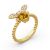 2021 New Creative Winding Golden Animal Ring Affordable Luxury Style Little Bee Hollow Ring Bracelet Foreign Trade Wholesale