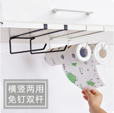 Kitchen Tissue Rack Cabinet Roll Paper Kitchen Paper Storage Cabinet Plastic Wrap Punch-Free Wall-Mounted Storage Paper Holder