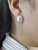 2021 New Elegant Simple Earring Pendant for Ladies round White Gem Creative Fashion Earrings European and American Style Vintage Earrings