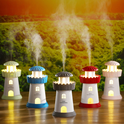 Lighthouse Humidifier Mini Air Home USB Ultrasonic Humidifier TikTok Same Gift Wholesale